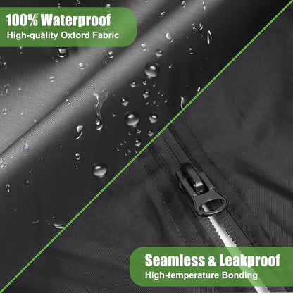 500D Waterproof Golf Cart Cover Universal Fits for Club Car, E-Z GO, Yamaha and Most Brand 4 Passenger All-Weather Polyester Full Cover with Three Zipper Doors